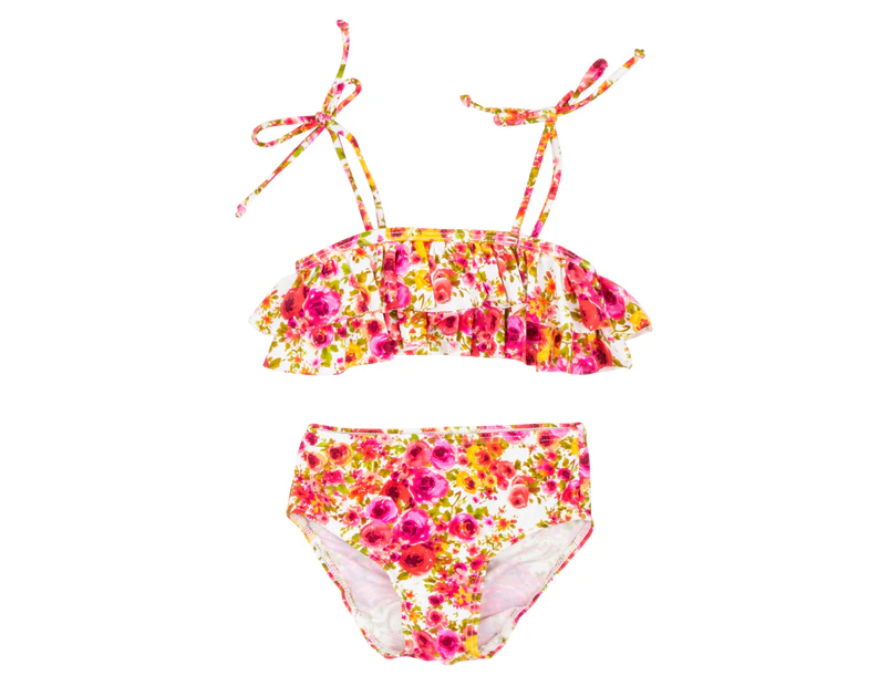 Cupid Girl Baby/Toddler Romance Frill Bandeau Bikini Set - Pink