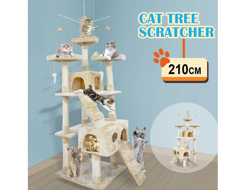 2.1M Cat Scratching Post Tree CREAM