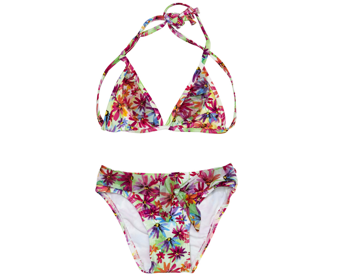 Cupid Girl Junior Daisy Frill Triangle Bikini Set - White/Multi | Catch ...