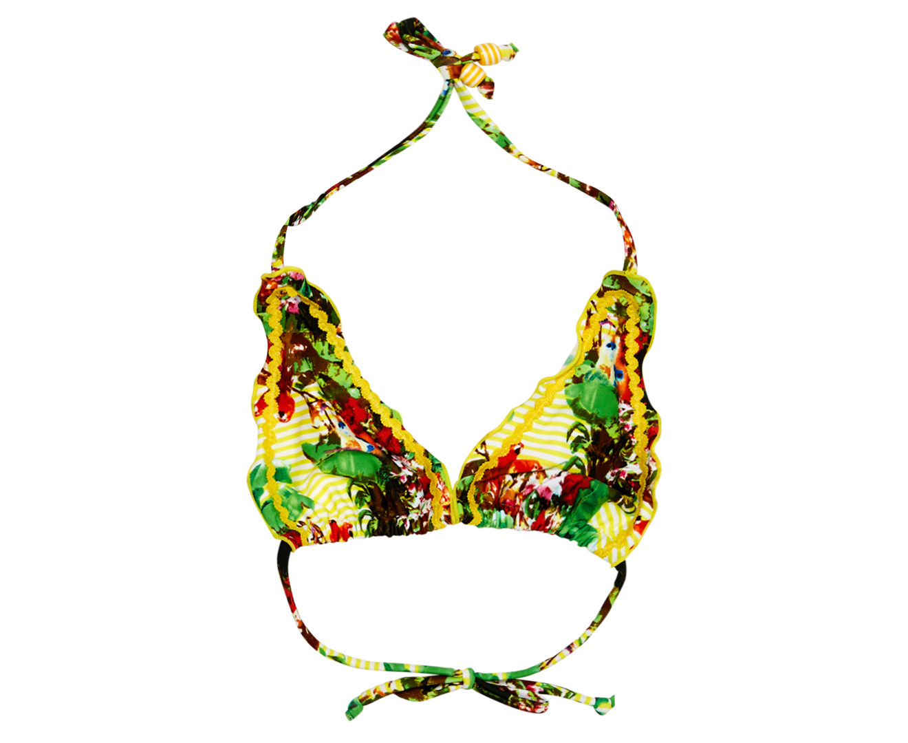 Cupid Girl Jungle Paradise Ric Rac Triangle Slider Bikini Set - Multi ...