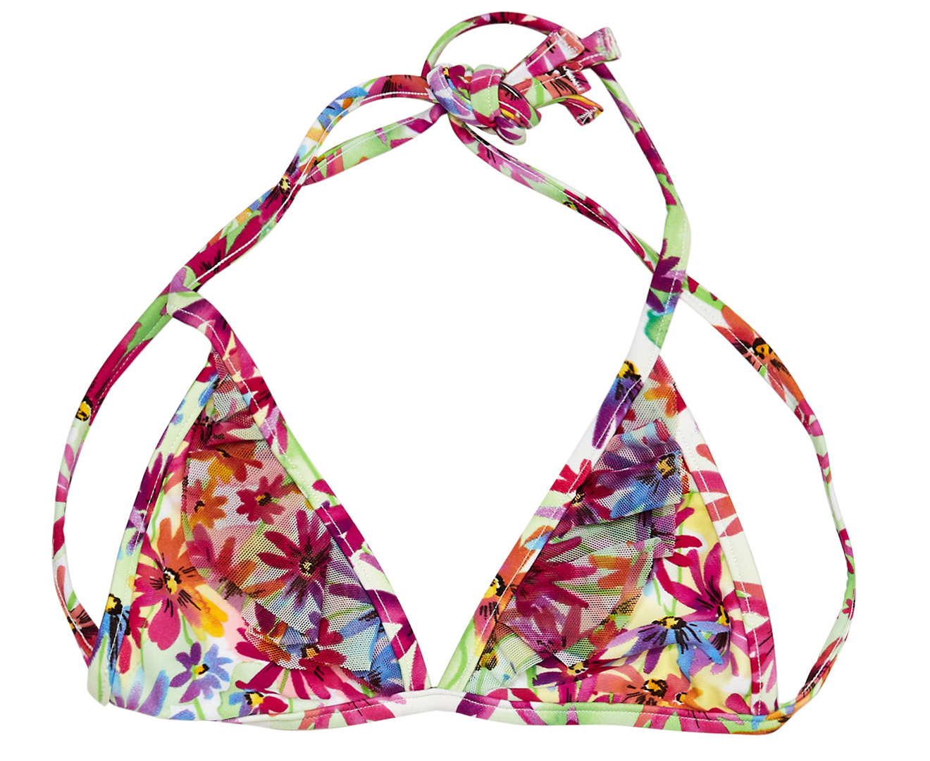 Cupid Girl Junior Daisy Frill Triangle Bikini Set - White/Multi ...