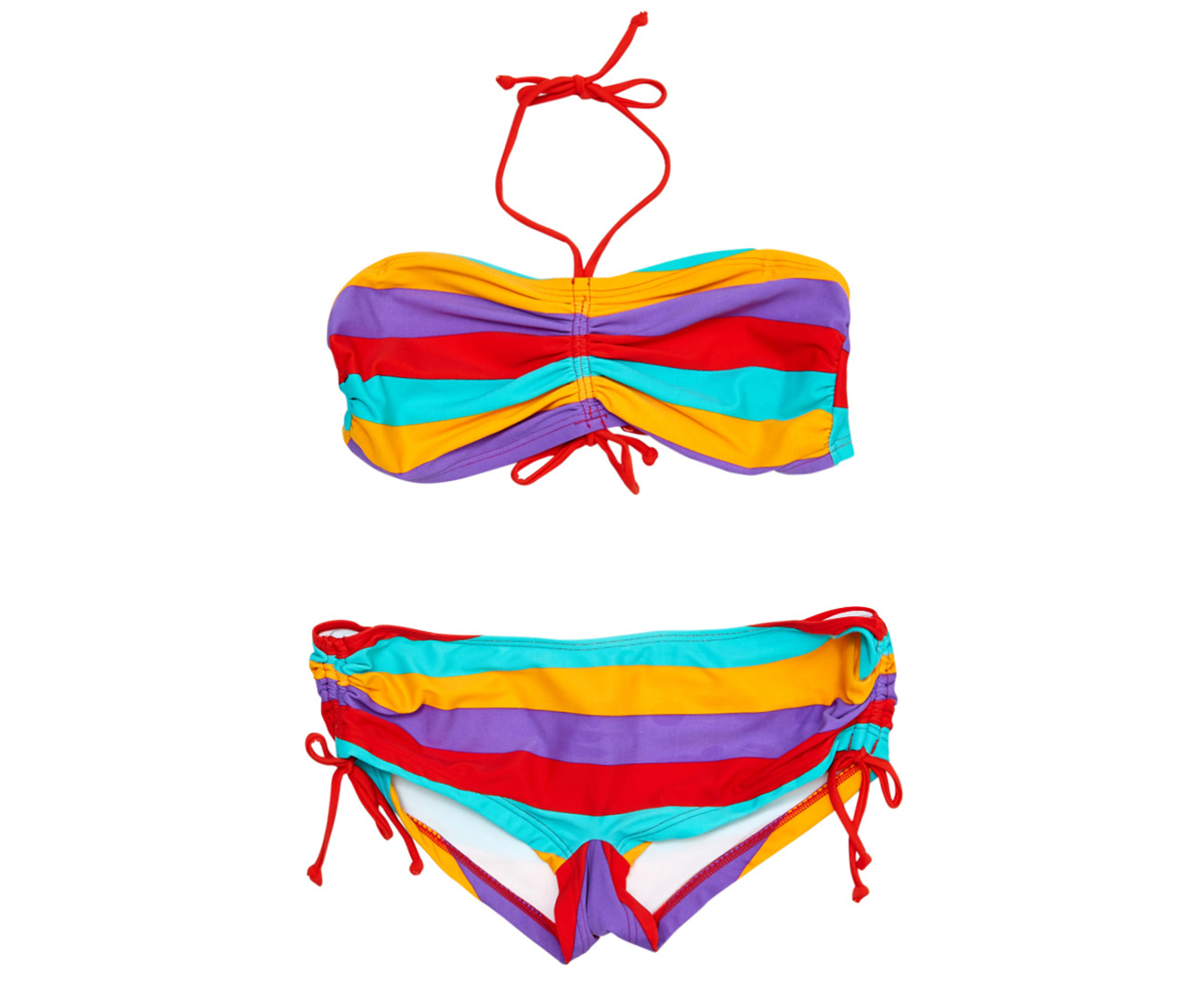 Cupid Girl Stripes Bandeau Bikini Set - Multi | Catch.com.au