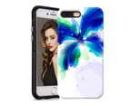 For Apple iPhone 8 Plus - Blue Butterfly Dual Layer Havey Duty Case Cover