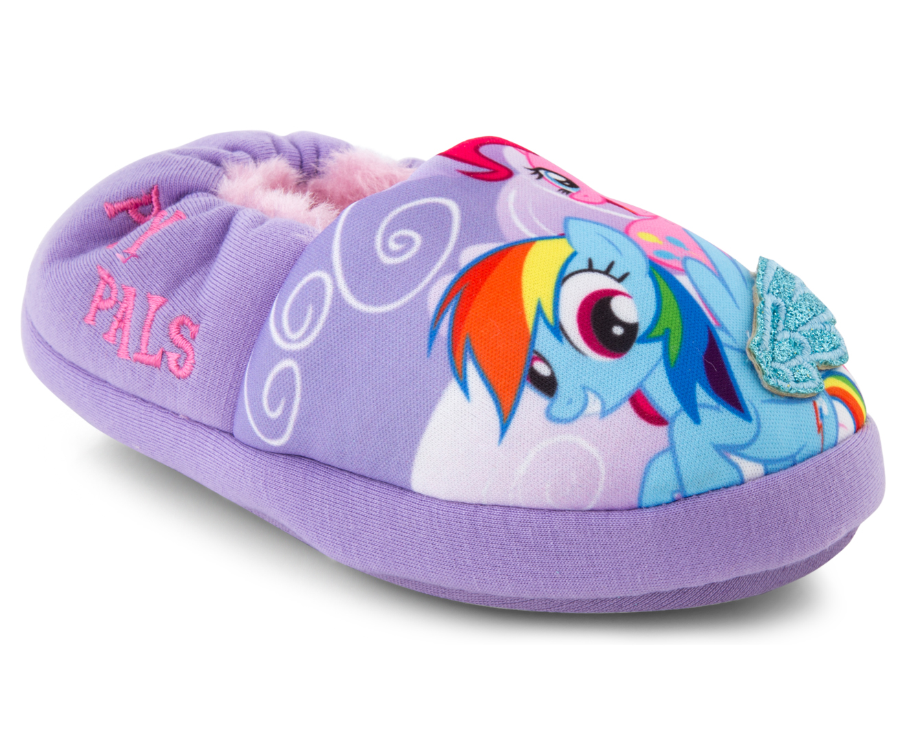 Kids StrideRite Pink PONY Plush Slippers Furry Soft No Skid Sole | eBay