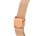 Elie Beaumont 33mm Oxford Small Mesh Bracelet Watch - Rose Gold/Black