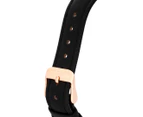Elie Beaumont 33mm Oxford Small Leather Watch - Black/Rose Gold