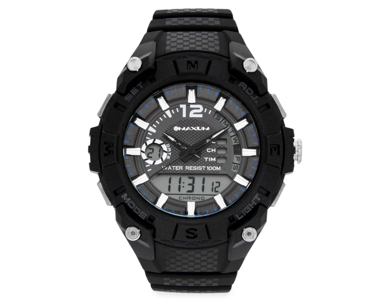 Maxum Men's 50mm Key X1658G1 Watch - Carbon/Black/Silver