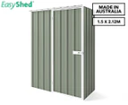 EasyShed 1.5x2.12m Single Door Tall Flat Roof Garden Shed - Mint Green