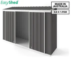 EasyShed 3x1.95m Reverse Skillion Narrow Double Slider Garden Shed - Slate Grey