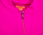 Cupid Girl Junior Fingerpaint UPF50+ Long Sleeve Zipper Rash Vest - Pink