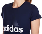 Adidas Women's Essentials Linear Tee - Navy