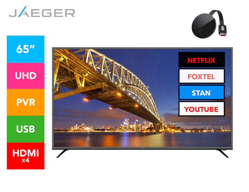 Relativitetsteori dominere Snuble JAEGER 65" 4K UHD LED TV w/ Google Chromecast Ultra | Catch.com.au