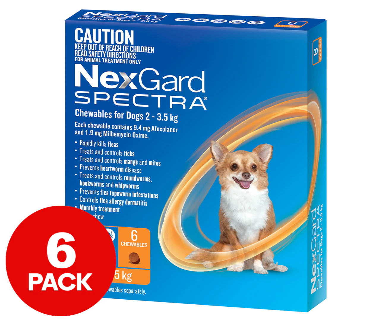 NexGard Spectra Extra Small 1.35-3.5kg 6 pack