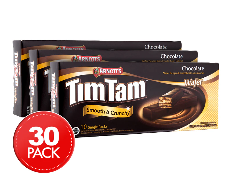 3 x Arnott's Tim Tam Chocolate Wafers 10pk 77.5g