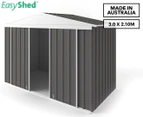EasyShed 3.0x2.10m Sliding Door Gable Roof Garden Shed - Slate Grey