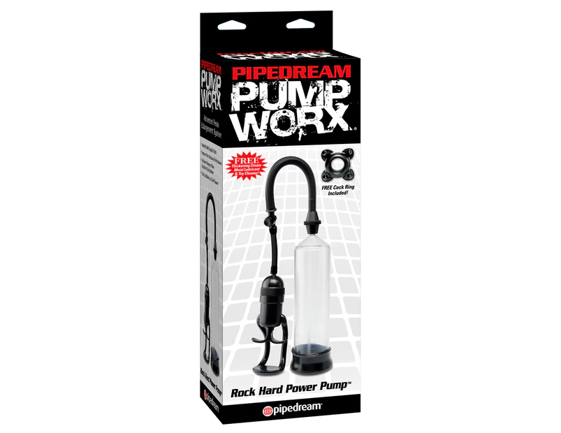 Pump Worx Rock Hard Power Penis Pump - Black 