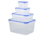 8-Piece Airtight Food Storage Container Set - Blue/Clear