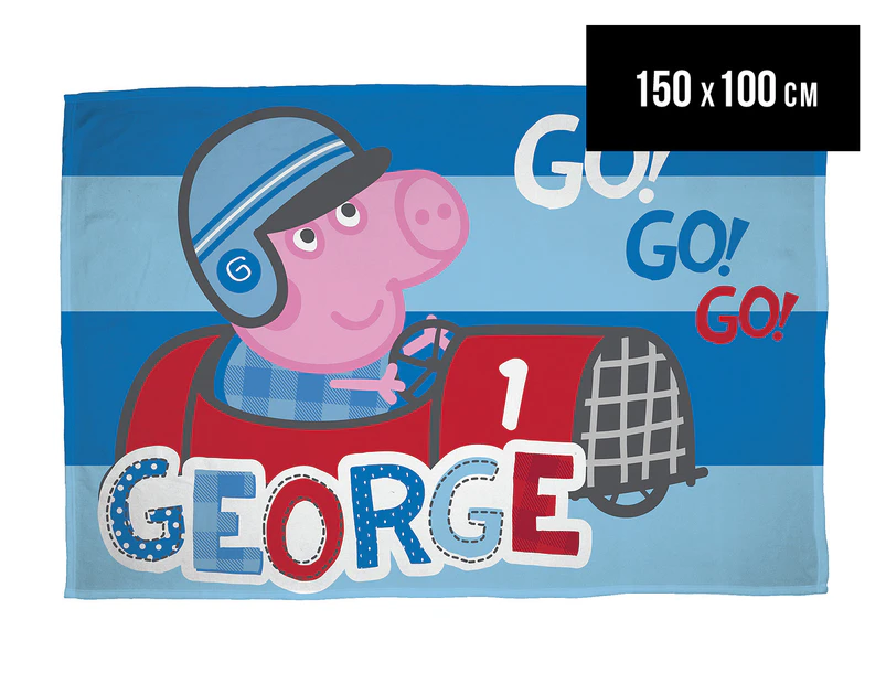 Peppa Pig 150x100cm George Speed Polar Fleece Blanket - Blue