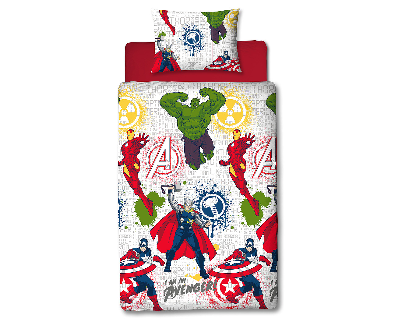 Marvel Avengers Reversible Single Bed Duvet Set White Multi