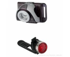 LED Lenser SEO B5R Grey Front & B2R Red Rear Bike Light Set - ZL9023 Cycling Lamp