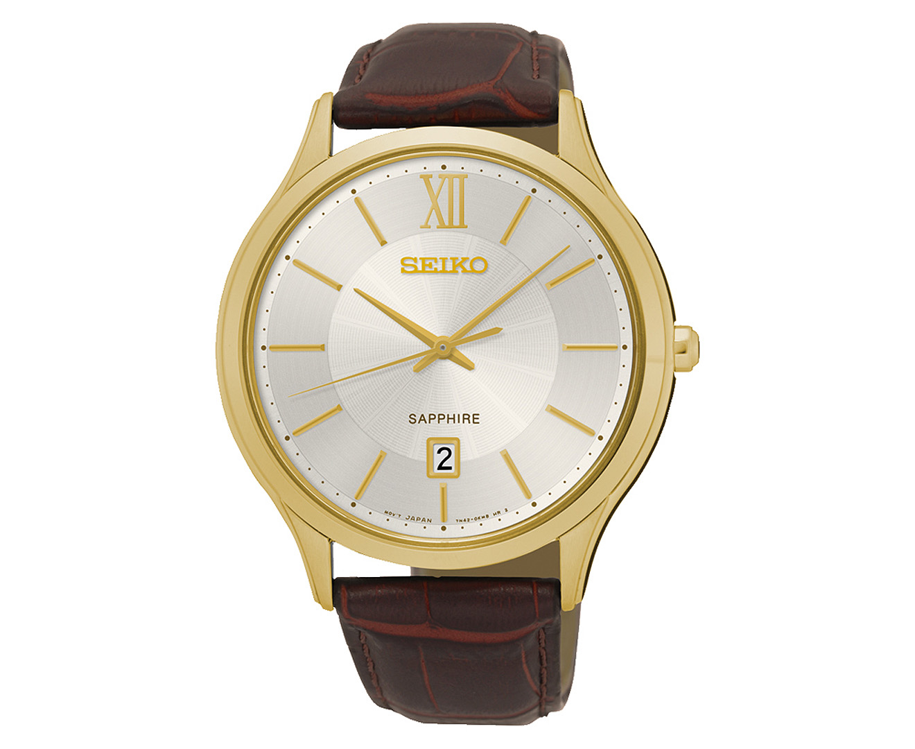 Seiko Men's 42.5mm SGEH56P Leather Watch - Beige/Brown | Catch.co.nz