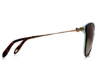 Tiffany & Co. Women's Cat Eye Sunglasses - Havana/Pale Blue/Brown
