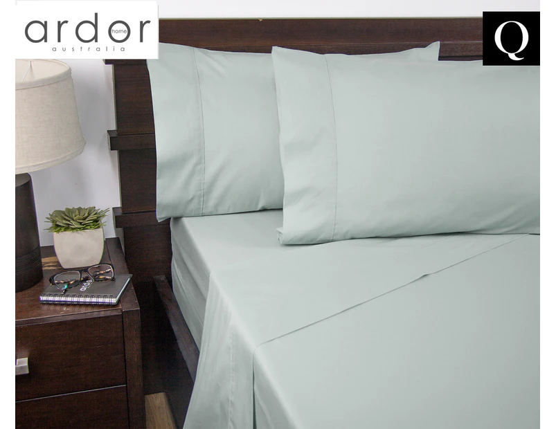 Ardor 250TC Cotton Queen Bed Sheet Set - Silver
