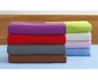 Polyester 2 Piece Bed Fitted Sheet + Pillowcase King Single Chocolate