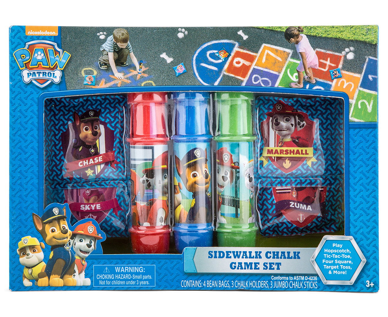 paw patrol sidewalk chalk game set