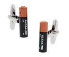 SD Man AA Battery Cufflinks - Silver/Multi