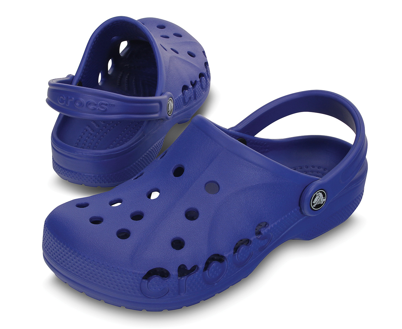 clear blue crocs