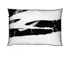 'Monochroma' Black Abstract Rectangle Cushion