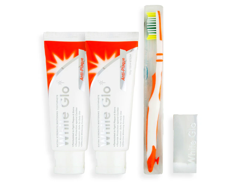 2 x White Glo Anti-Plaque Toothpaste 100mL