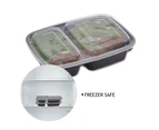 10pcs Microwave Safe Plastic Meal Prep Container 800ml