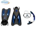 Mirage Diamond Silicone Mask Snorkel & Fin Set - Blue 1