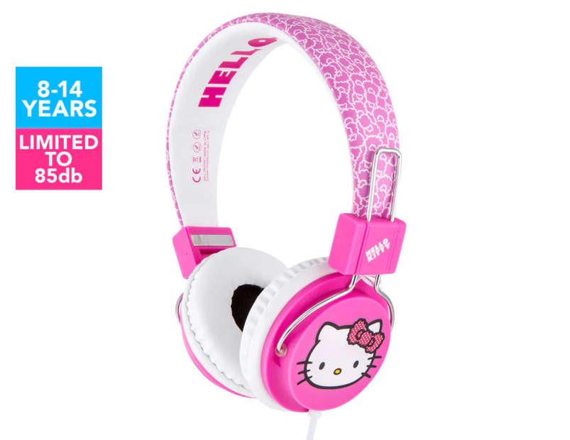 Hello Kitty Fuzzy Bow Tween Headphones - Pink