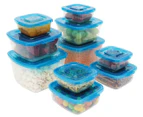 Mr. Lid 10-Piece Attached Lid Container Set - Clear/Blue