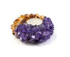 Citrine and Amethyst Crystal Tealight Candle Holder with 10 Tea Light Candles