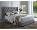 Istyle Wimbledon Queen Bed Frame Fabric Grey 1
