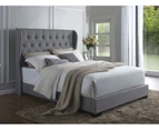 Istyle Wimbledon Queen Bed Frame Fabric Grey