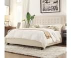 Istyle Jensen King Bed Frame Fabric Beige 1
