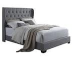 Istyle Wimbledon King Bed Frame Fabric Grey 2
