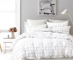Gioia Casa Nico 100% Cotton Reversible Queen Bed Quilt Cover Set - White/Grey