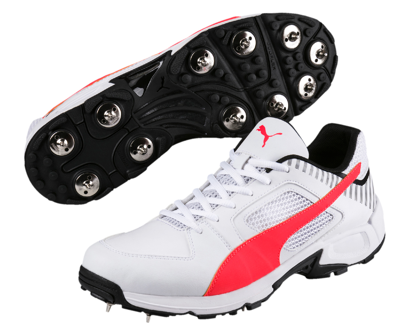 Puma Men's Full Spike Team Cricket Shoe - White/Red | Catch.co.nz