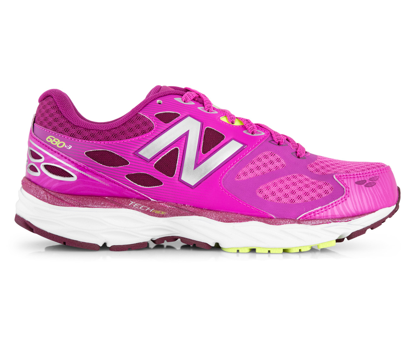 New Balance Women's Wide Fit 680 v3 Shoe - Pink/Silver | Scoopon Shopping