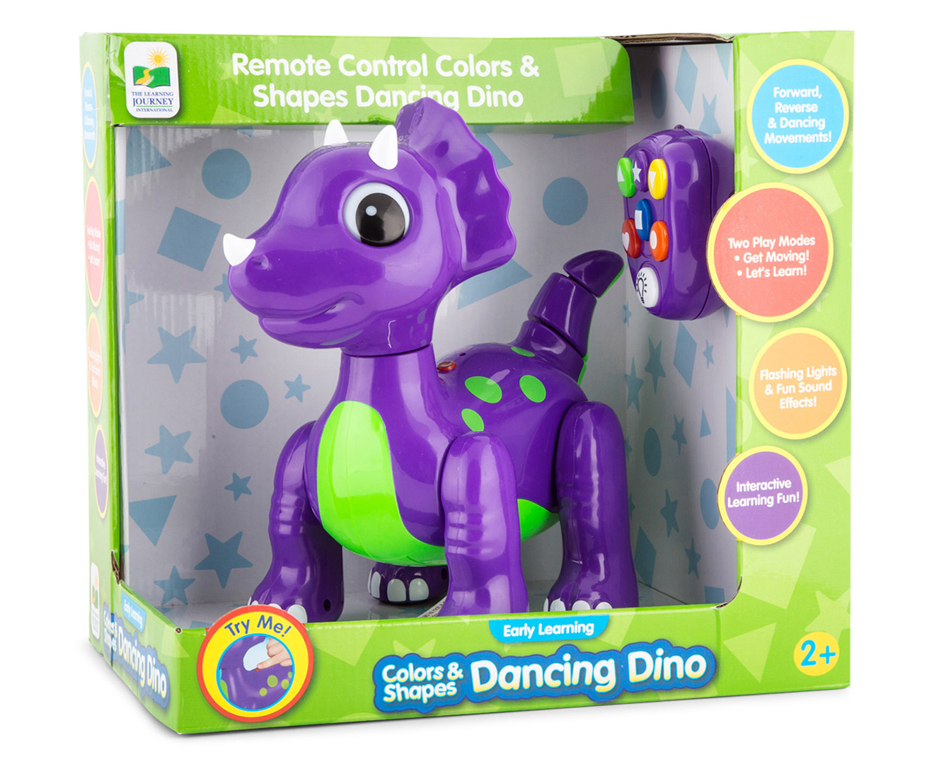 the learning journey remote control colors & shapes dancing dino