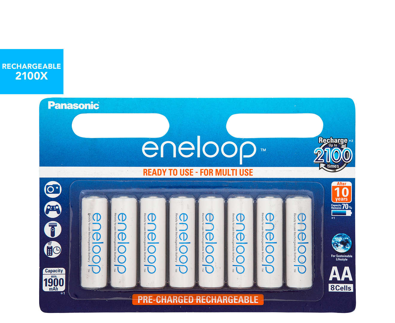 Panasonic Eneloop Rechargeable Aa Batteries 8 Pack Au