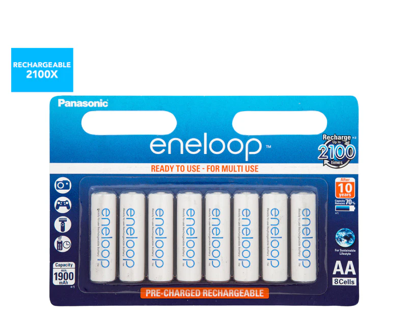 Panasonic Eneloop Rechargeable AA Batteries 8-Pack