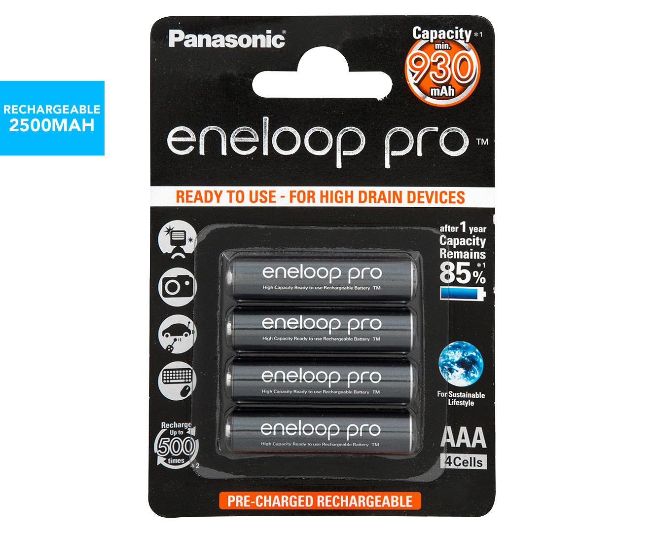 Panasonic Eneloop Pro Rechargeable Aaa Batteries 4 Pack Au
