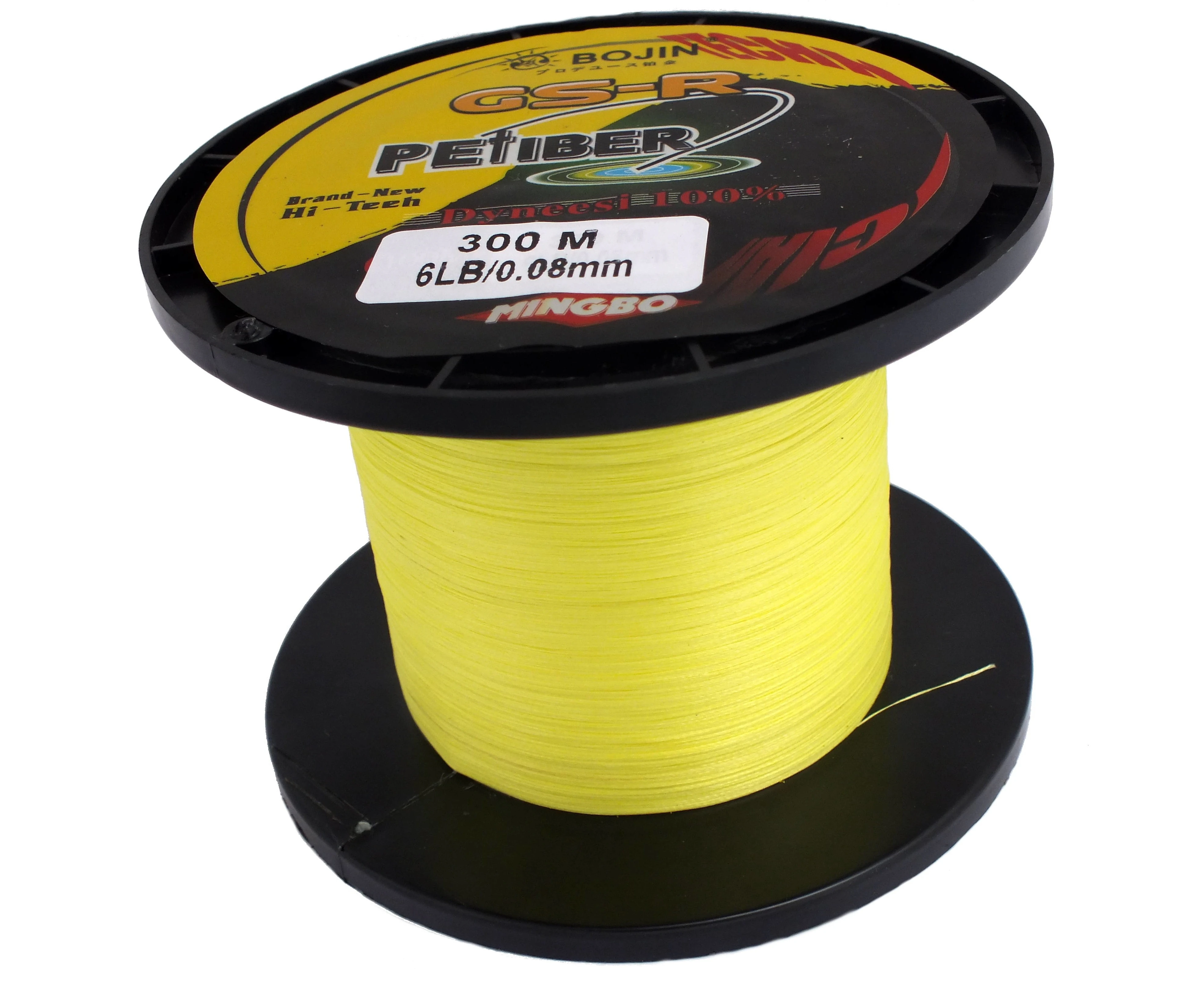 GSR PEfiber Braid Fishing Line 6lb 300m High Visibility Yellow 100% UHMWPE Dyneesi